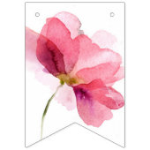 Bannière À Fanions Papillons Fête de Mariage Florale (Premier drapeau)