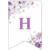 Bannière À Fanions Papillons fleur sauvage violet Joyeux anniversaire (Deuxième drapeau)