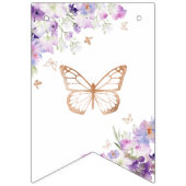 Bannière À Fanions Papillons fleur sauvage violet Joyeux anniversaire (Premier drapeau)
