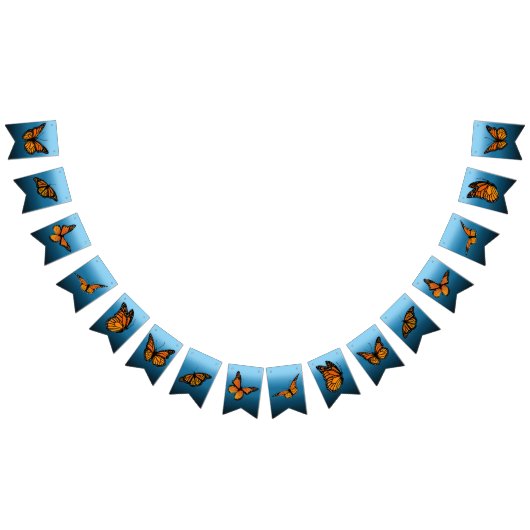 Bannière À Fanions Papillons Monarque Blue Ombre (Tout)