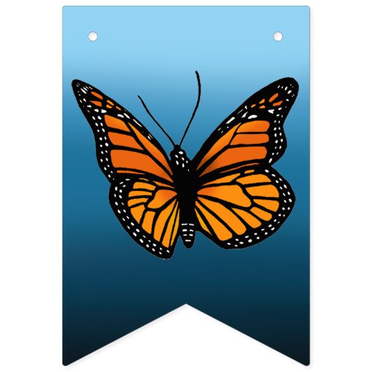 Bannière À Fanions Papillons Monarque Blue Ombre (Premier drapeau)