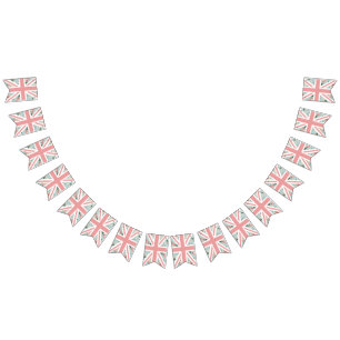Bannière À Fanions Partie anglaise d'Union Jack de roses