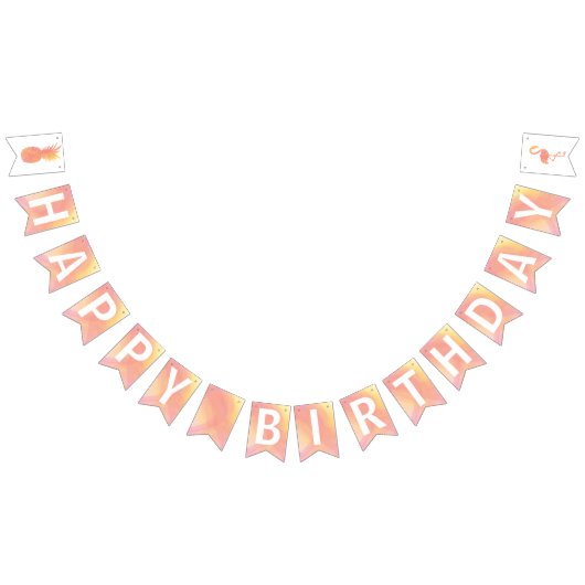 Bannière À Fanions Partie de joyeux anniversaire d'ananas et de (Tout)