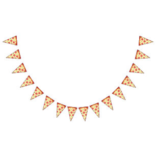Bannière À Fanions Partie de pizza de pepperoni