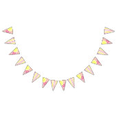 Bannière À Fanions Partie, jaune et rose roses de limonade (Tout)