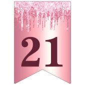 Bannière À Fanions Parties scintillant Chic Blush Rose Drithday (Premier drapeau)