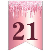 Bannière À Fanions Parties scintillant Chic Blush Rose Drithday (Troisième drapeau)