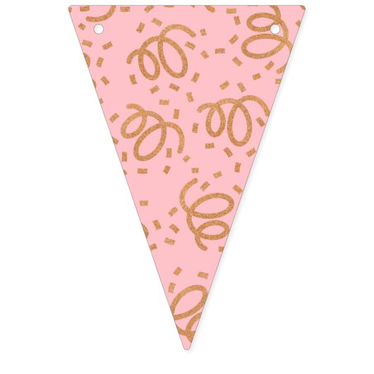 Bannière À Fanions Parties scintillant d'or Joyeux anniversaire (Premier drapeau)