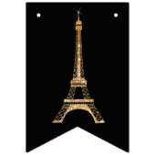 Bannière À Fanions Parties scintillant d'or Paris Tour Eiffel Joyeux  (Premier drapeau)