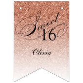 Bannière À Fanions Parties scintillant Glam Sweet 16 Rose Parties sci (Premier drapeau)