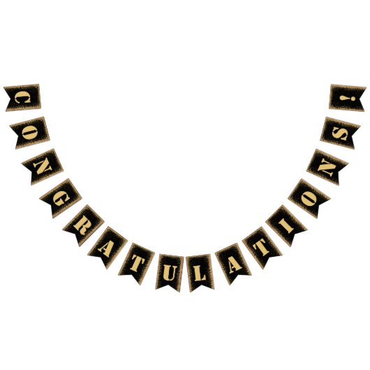 Bannière À Fanions Parties scintillant moderne Black & Gold (Tout)