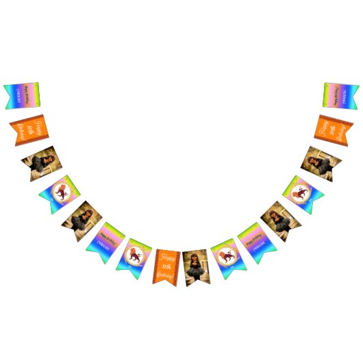 Bannière À Fanions Parties scintillant Rainbow Leo fête d'anniversair (Tout)