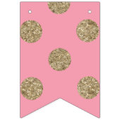 Bannière À Fanions Parties scintillant rose et or à motif (Deuxième drapeau)