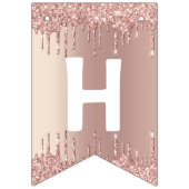 Bannière À Fanions Parties scintillant rose Gold Blush - Joyeux anniv (Deuxième drapeau)