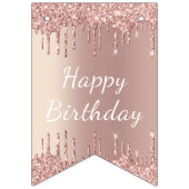 Bannière À Fanions Parties scintillant rose Gold Blush - Joyeux anniv (Premier drapeau)