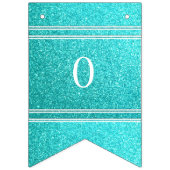 Bannière À Fanions Parties scintillantes bleues d'Aqua avec les (Deuxième drapeau)