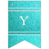 Bannière À Fanions Parties scintillantes bleues d'Aqua avec les (Premier drapeau)