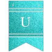 Bannière À Fanions Parties scintillantes bleues d'Aqua avec les (Troisième drapeau)