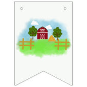 Bannière À Fanions Party Animals Ready to Play Balls Rustic Farm  (Premier drapeau)