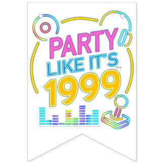 Bannière À Fanions Party Like It’s 1999®™ – Neon Soundtrack