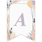 Bannière À Fanions Pastel Boho Fawn et Ballons Anniversaire (Troisième drapeau)