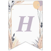 Bannière À Fanions Pastel Boho Rabbit et Ballons Anniversaire (Deuxième drapeau)