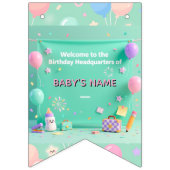 Bannière À Fanions Pastel Green Baby Birthday Bunting Flags (Troisième drapeau)