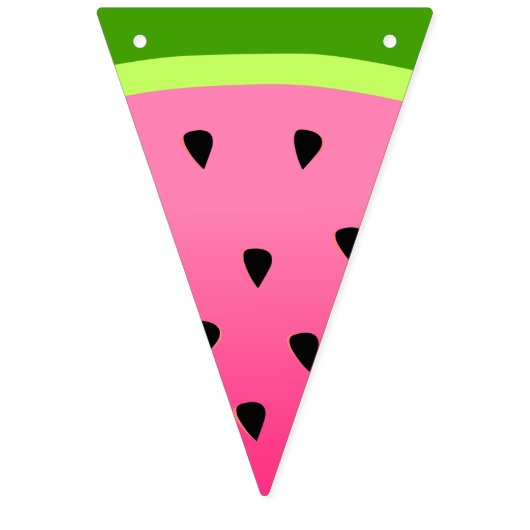 Bannière À Fanions Pastèque rose (Deuxième drapeau)