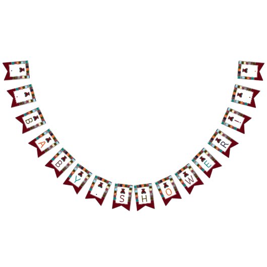 Bannière À Fanions Patchwork Teddy Bear, Baby shower (Tout)