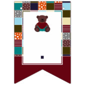 Bannière À Fanions Patchwork Teddy Bear, Baby shower (Premier drapeau)