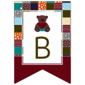 Bannière À Fanions Patchwork Teddy Bear, Baby shower (Troisième drapeau)