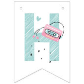 Bannière À Fanions Patinage à roulettes Pastel Party Joyeux anniversa (Deuxième drapeau)