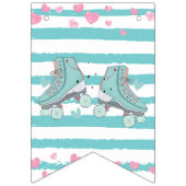 Bannière À Fanions Patinage à roulettes Pastel Party Joyeux anniversa (Premier drapeau)