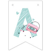 Bannière À Fanions Patinage à roulettes Pastel Party Joyeux anniversa (Troisième drapeau)