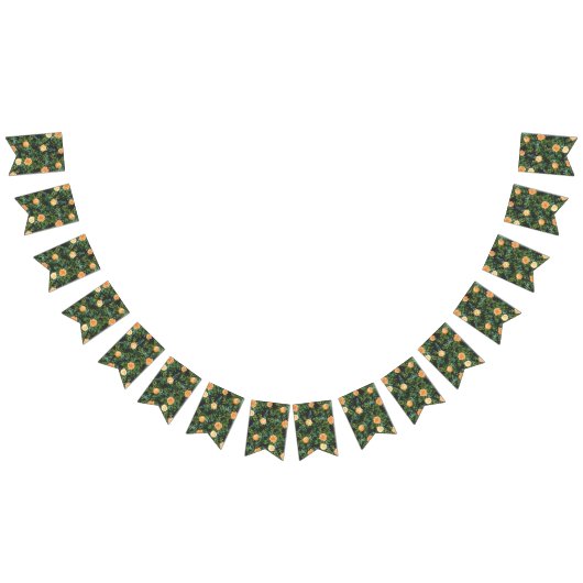 Bannière À Fanions Peach Dark Grey Mariage Rose Floral (Tout)