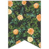 Bannière À Fanions Peach Dark Grey Mariage Rose Floral (Troisième drapeau)