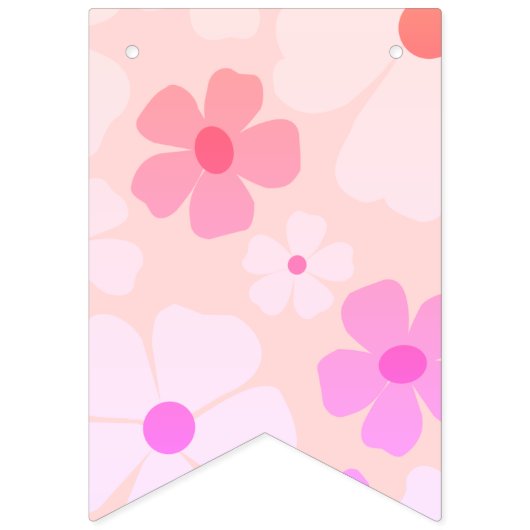 Bannière À Fanions Peachy Joyeux Anniversaire Bubble Gum rose Peach F (Premier drapeau)