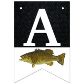 Bannière À Fanions Pêche au bar de Smallmouth Bonne fête d'anniversai (Troisième drapeau)