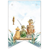 Bannière À Fanions Pêche en famille : 1er anniversaire d'un garçon (Premier drapeau)