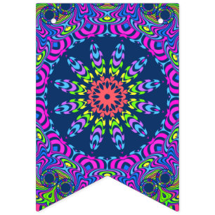 Bannière À Fanions Peinture à la main Mandala Horloge Face 01 + 02