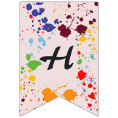 Bannière À Fanions Peinture Anniversaire Fête Colorée (Deuxième drapeau)