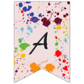 Bannière À Fanions Peinture Anniversaire Fête Colorée (Troisième drapeau)