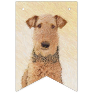 Bannière À Fanions Peinture d'Airedale Terrier - Cute Art Original