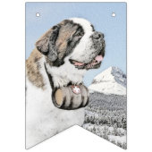 Bannière À Fanions Peinture Saint Bernard - Cute Original Chien Art (Troisième drapeau)