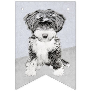 Bannière À Fanions Peinture Tibétaine Terrier - Cute Original Chien A