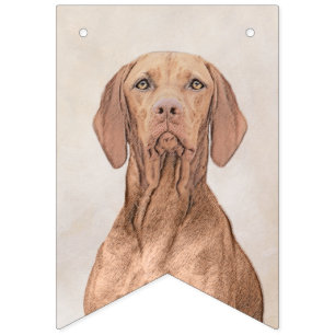 Bannière À Fanions Peinture Vizsla - Joli art original chien