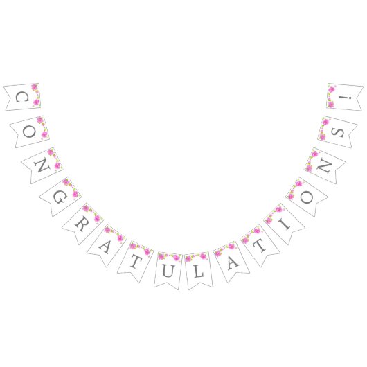 Bannière À Fanions Peonies roses personnalisables Toutes les occasion (Tout)