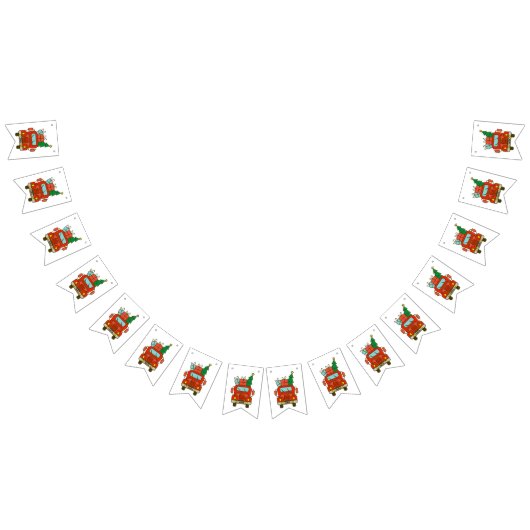 Bannière À Fanions Père Noël vue de devant Joyeux Noël (Tout)