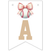 Bannière À Fanions Personalized Baseball Bow Birthday (Troisième drapeau)