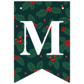 Bannière À Fanions Personnalisable Holly, Berries Joyeux Noël! (Premier drapeau)